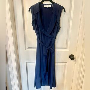 Diane Von Furstenberg Deep Navy Blue Midi Dress, Size 6